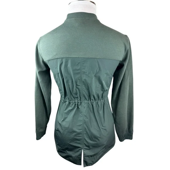 ATHLETA Triumph Crewneck Sweatshirt Bali Green Stretch Drawstring Women's Sz XXS - Picture 7 of 13